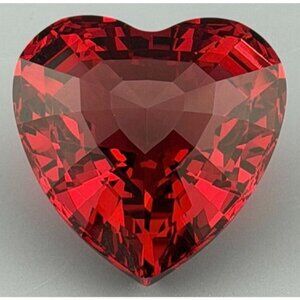 Swarovski Signed Red Crystal Heart Faceted Paperweight 1.75" Collectible Valenti